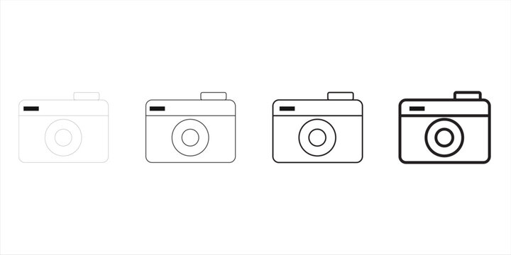 Retro camera icon, Set vector logo design templates,