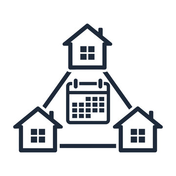Houses and calendar for organization and planning concept