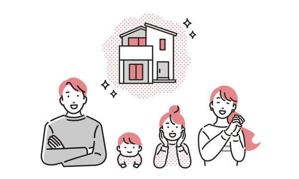 理想の家を思い描くファミリー