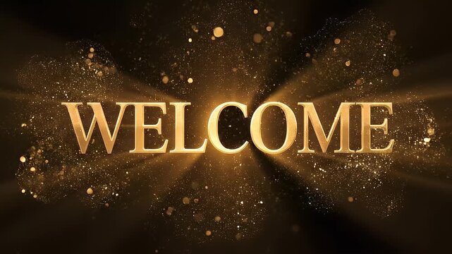 Elegant welcome message with bokeh lights a warm and inviting background for greeting cards presentations or website banners