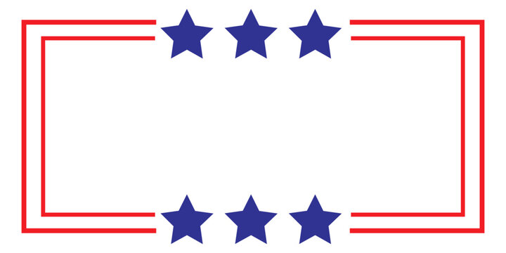 America American Flag Square Frame Banner Badge Design Template