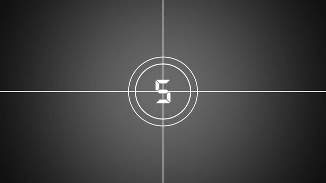 Digital countdown clock timer in 10 to 0 second. White text number on isolated black background.10 second timer countdown animation, countdown timer animation on black background, 4k video