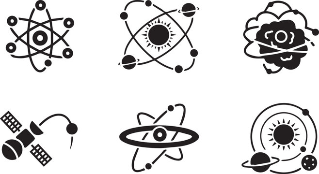 Science and Astronomy Vector Icon Set with Space Exploration Icons