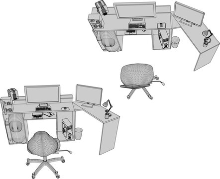 Modern Home Office Gamer Set Up with Multi-Monitor Support Capabilities and Dedicated Computer Table for PC Enthusiasts 