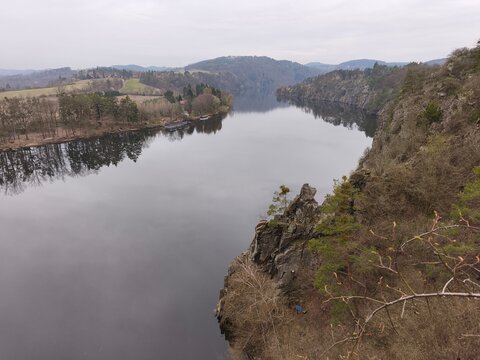 vltava river in naturak panorama from lookout
