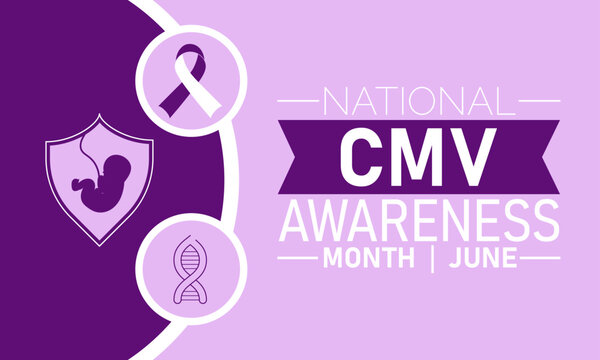 National cmv awareness month june fetus shield and ribbon graphic with fight cmv