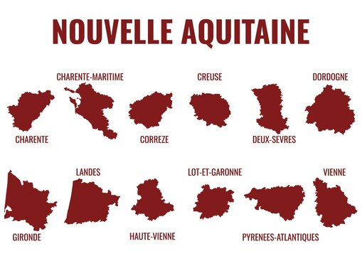 "Vector Map of departments of Nouvelle-Aquitaine region, France&rdquo;