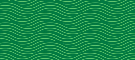Organic farm green abstract background with wavy field stripes, natural ecology landscape, fresh agricultural texture, striped green pattern vector © Hanna