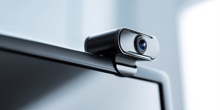 Modern webcam attached to a slim computer screen, capturing a clear digital image