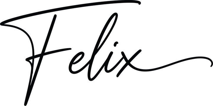 A stylized black signature logo of the name Felix on a white background