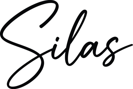 A stylish signature with the name Silas written in black cursive font on a white background