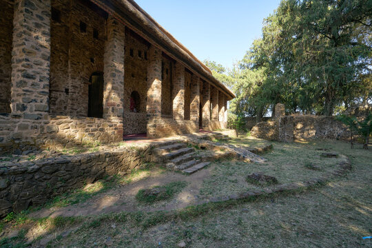 Exterior of the Debre Berhan Selassie orthodox church in Gondar, Ethiopia