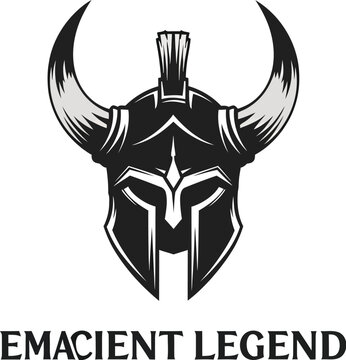 A bold and fierce logo featuring a horned helmet with the words 'Emacient Legend' written below it.