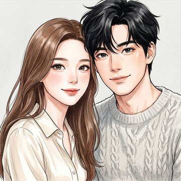 Happy Young Couple Smiling Together