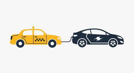 Naklejka premium Electric car charging from taxi.