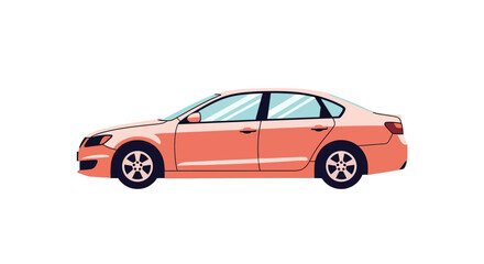 Fototapeta premium Side View of a Peach Car.