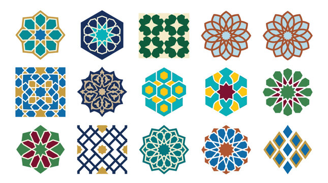 Colorful Geometric Mosaic Patterns Design.