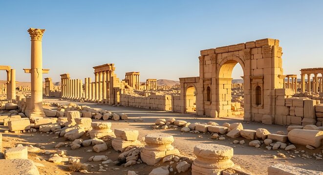 Ancient Ruins of Palmyra - A Glimpse into History.