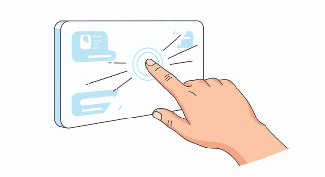Hand Touching Screen Technology Interface.