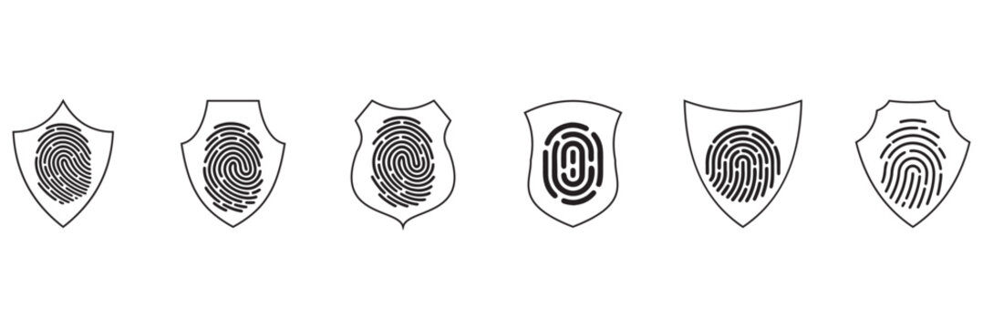 Fingerprint vector icon, security symbol. Simple, flat design for web or mobile app