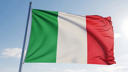 Waving flag of italy against blue sky italian national symbol national