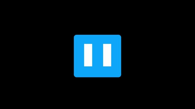 A blue square with two white parallel lines transforms into a bag with wifi signal, motion graphic.