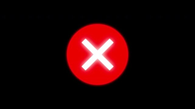 Small glowing red cross icon rising from bottom bounce motion animation on dark background Prores Alpha Channel 4K 60fps