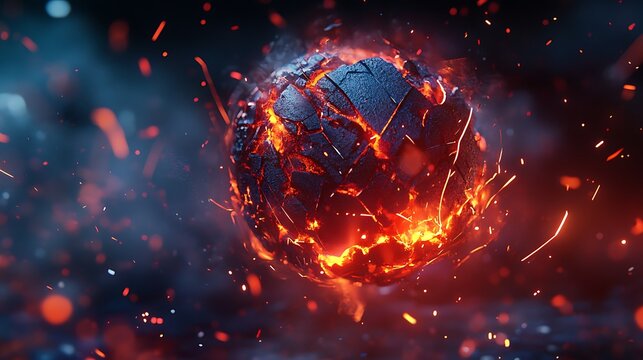 Glowing molten lava orb abstract texture high resolution picture