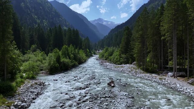 Sarca river of the Genova Valley in the Dolomites