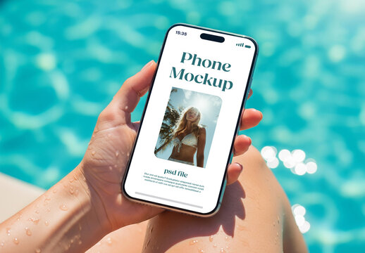 Summer style smartphone mockup