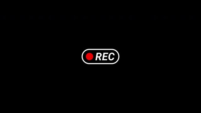 camera recording overlay animation, REC frame icon animation,  record icon button Motion graphics of REC concept.4K video.