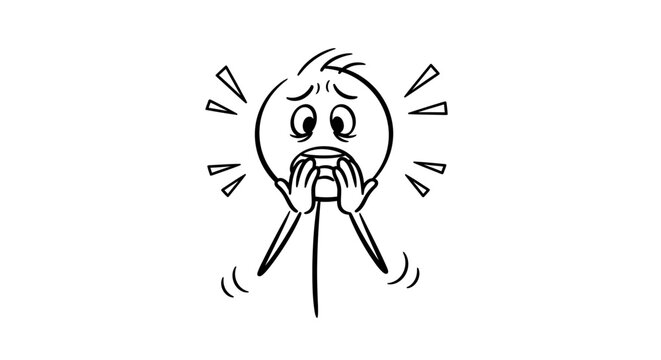 A stressed cartoon character with frustrated expression.