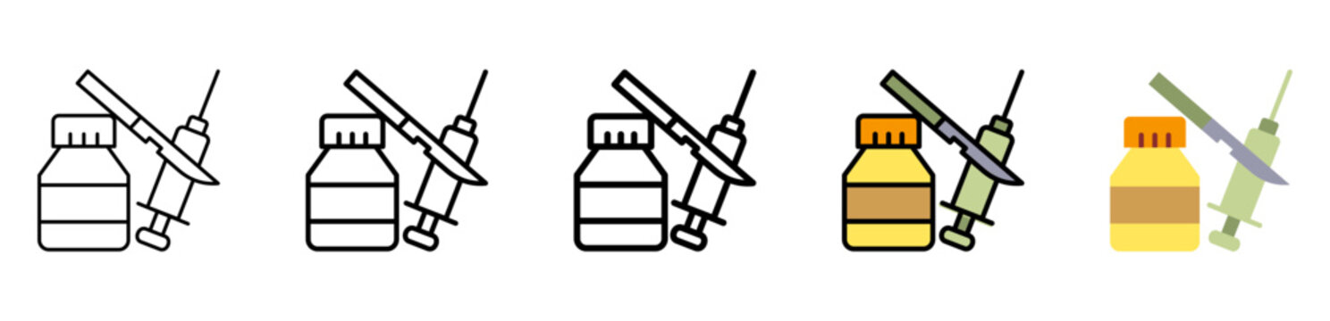 Equipment Medical Icon With Differences and Colors