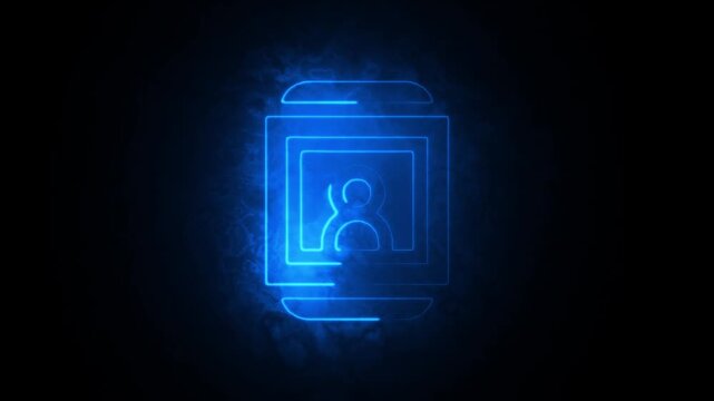 Digital law and justice neon icon representing legal documents profiles and the court system