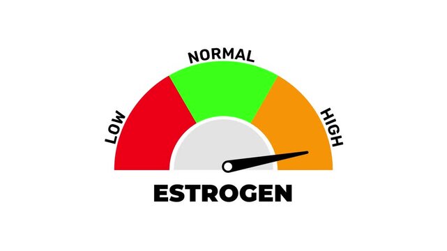 Estrogen Level Meter Animation Gauge Indicator Low Normal High with Moving Needle