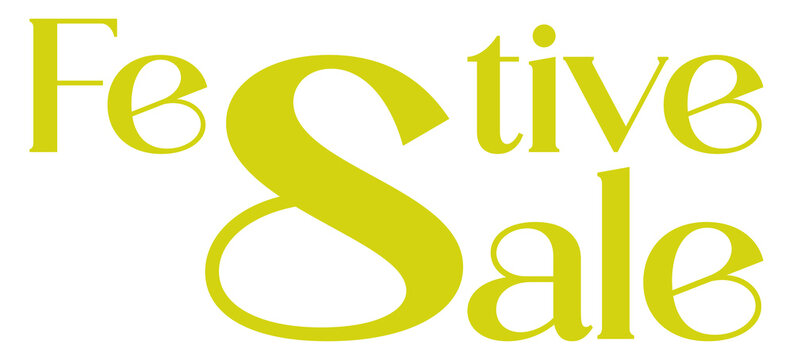 Green festive sale modern text design element