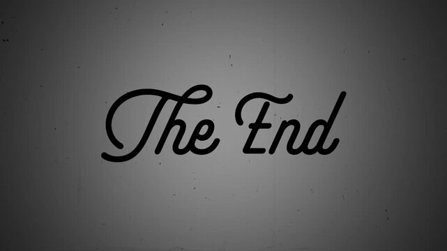 The End Title Animation Vintage Film Grain Dust Scratch Old Movie Retro Cinema Background