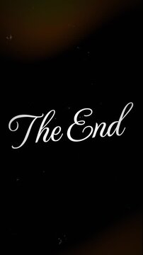 The End Vintage Film Title Animation Old Movie Grain Scratch Flicker Effect Classic Cinema