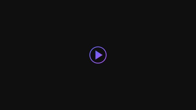Abstract Purple Play Button Icon on Dark Background Animation.