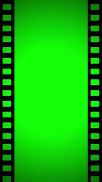 Vintage Film Strip Frame Overlay with Green Screen Chroma Key and Dust Grunge Effect