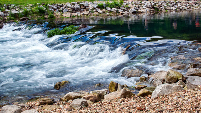 Cascading water in small stream