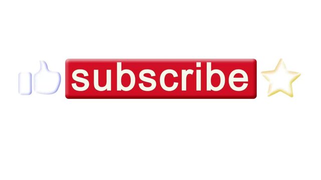 A video showcasing a subscribe button with a red background and white text