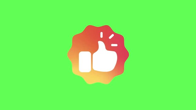 A video showcasing a thumbs up icon on a green background with a vibrant gradient effect