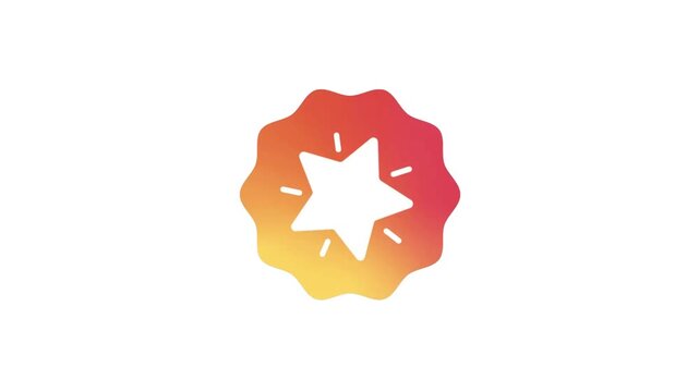 A vibrant star logo with a colorful gradient design in a video