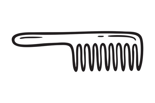 Simple icon for hair detangling. Icon representing wide tooth comb used in hair grooming services. Minimalist depiction of wide tooth comb highlighting hair styling and detangling features
