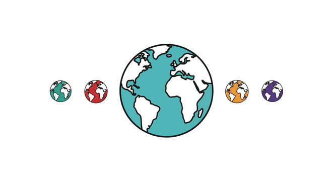 Earth Globe Icon Set.