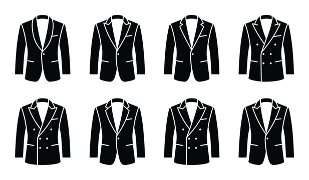 Formal tuxedo jackets and blazer icons collection featuring peak lapels and double breasted designs
