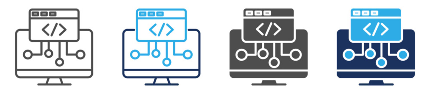programming icon set multi concept
