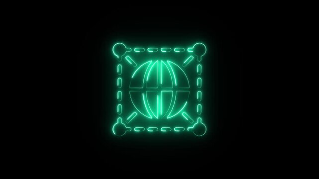 Neon glowing scarab beetle icon a symbol of transformation rebirth and ancient egyptian mythology in digital art