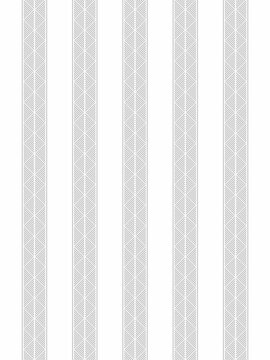 Vertical grey stripes with geometric diamond and line patterns on white background